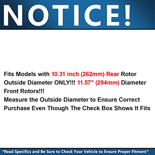 Image of Detroit Axle - Brake Kit for Chrysler 200 Sebring Dodge Avenger Caliber Jeep Compass Patriot Drilled and Slotted Brake Rotors Ceramic Brakes Pads 11.57 inch inch Front and 10.32 inch inch Rear Rotors