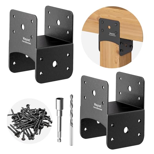 Post Anchor Connector,Stainless Steel Beam Anchor Connector, Post Base Bracket for Supporting Wood Beams (2, P4x4-B(4×4/4×6))