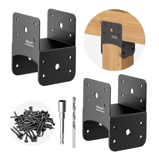 Post Anchor Connector,Stainless Steel Beam Anchor Connector, Post Base Bracket for Supporting Wood Beams (2, P4x4-B(4x4/4x6))