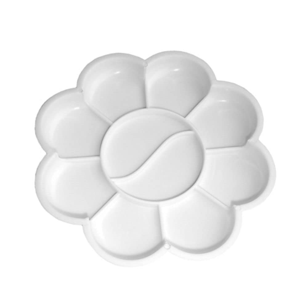 3 Ace Crafts 7 Clear Flower Plastic Paint Palette Tray for Kids and Adult Painting Holder Paint Mixing Palette for Watercolour Oil Painting Art Work Ink Paint Pads of Robust Material