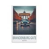 PuPLuM Brandenburger Tor Berlin Vintage-Reiseposter, 