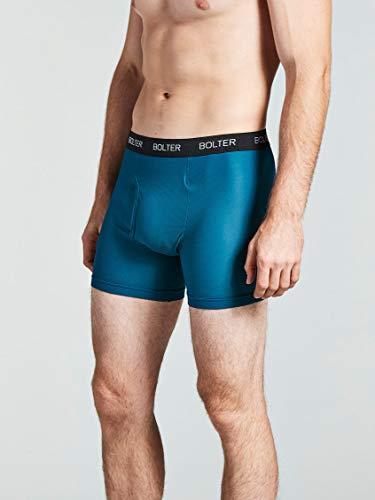 Bolter Men's Nylon Spandex Performance Boxer Briefs (Small, Dark Night)3