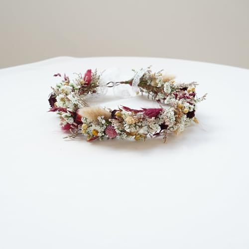 Corona de flores secas para boda miniatura 1