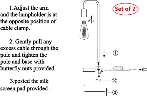 Leezm Industrial Table Lamp Set Of 2 Vintage Rustic Desk Lamp Wooden Bedside Table Reading Lamp Modern Farmhouse Wood Nightstand Light For Bedrooms, Living Room, Office Edison Bulb Lamps Black（2 Pack） #TOP6