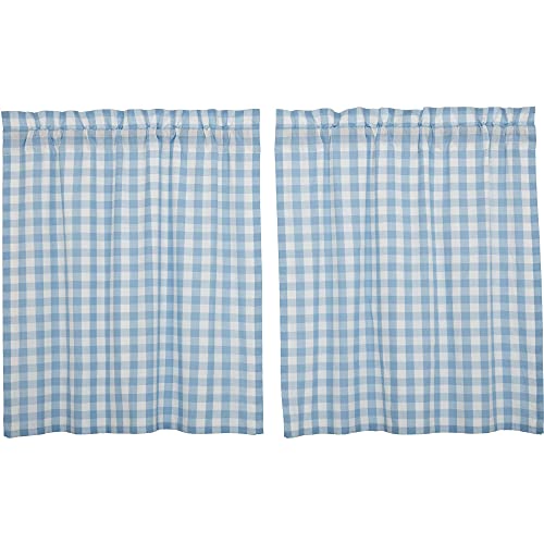 VHC-Brands-Annie-Blue-Buffalo-Check-Farmhouse-Tier-Kitchen-Curtain-Set-36×36 VHC Brands Annie Blue Buffalo Check Farmhouse Tier Kitchen Curtain Set 36×36