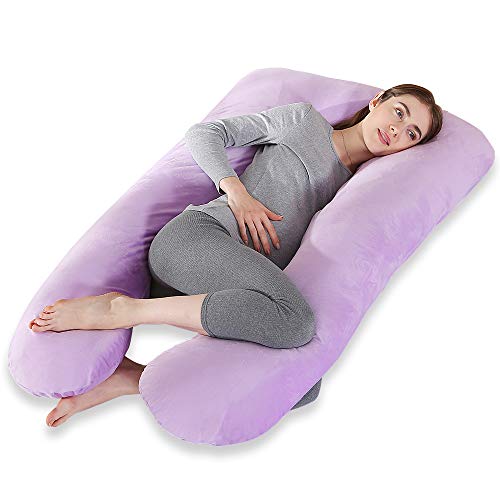 Cepheus Pregnancy Body Pillows with Velvet Cover, U Shaped Full Body Maternity Pregnant