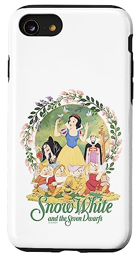 Coque iPhone SE 2020 Disney Blanche Neige et les Sept Nains floral protectrice