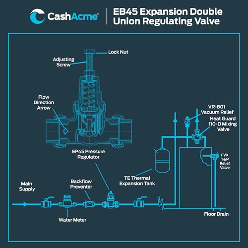 Cash Acme EB45 Pressure Regulating Valve, Double Union, 1/2 Inch Expansion, Poly Top, 60 PSI, PVA08P-DUEX-60 by Cash Acme - Image 6