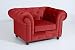 Produktbild Max Winzer® Sessel Orleans, ziegel (dunkelrot), Samtvelours, Chesterfield, 135 x 100 x 77 cm