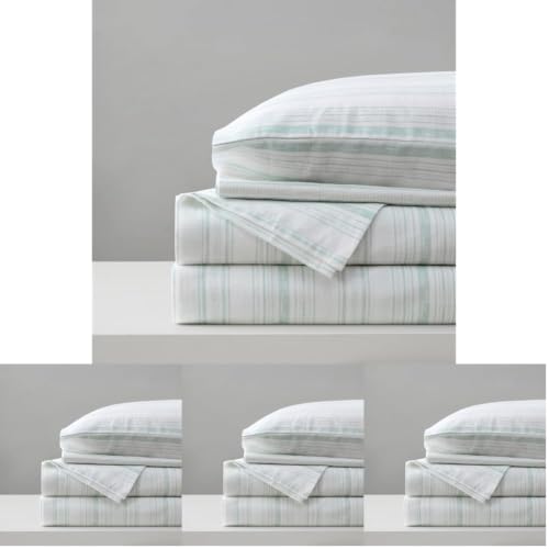 Image of Comfort Spaces 100% Cotton Percale Sheets Full Sheet Set 4 Pcs, Good Vibes (Pack of 4)