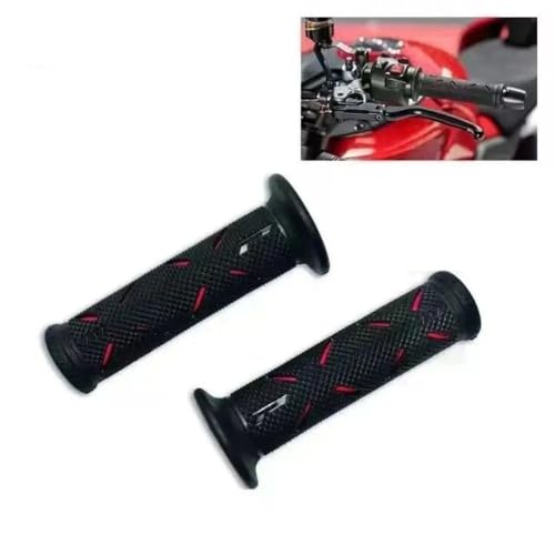 Poignées guidon moto 22 mm en caoutchouc antichoc noir pour le remplacement de votre guidon - 4