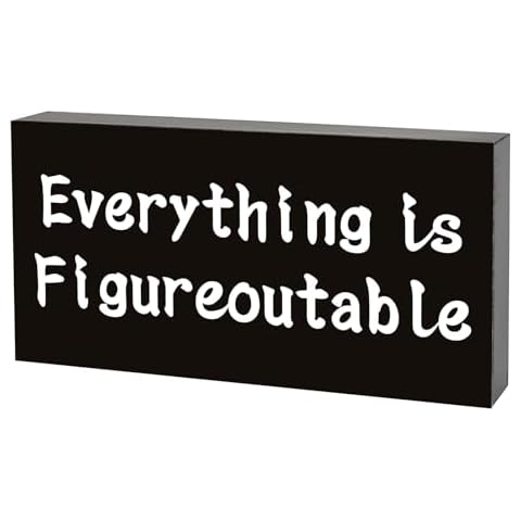 Everything is Figureoutable Sign, Black Office Home Decor, Inspirational Desk Decor, Motivational Gifts for Women Men, Office Gift for Colleague Boss, Cute Cubicle Shelf Decor Cover