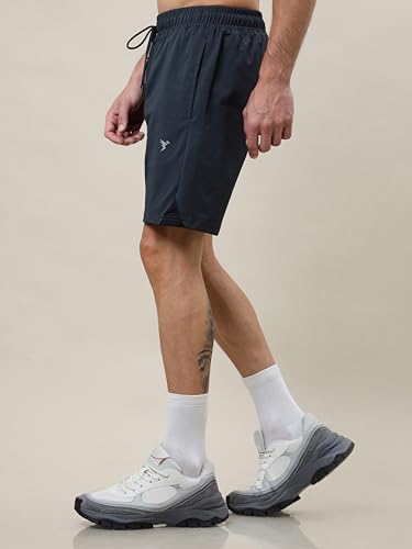 Image of TECHNOSPORT Mens Regular Fit Solid Shorts for Gym, Workout & Sports with Anti Microbial, Techno Dry