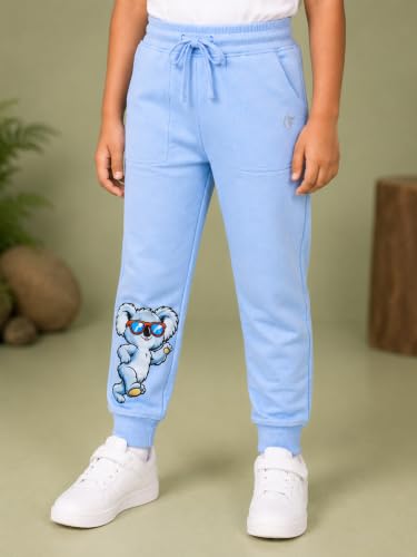 Image of KiddoPanti Boys Solid Fleece Track Pants | Cotton Poly Fleece Fabric | Ankle Length Bottom Rib | 2 Front Patch Pocket | Elastic Waist & Drawcord | Jogger Track Pants for Boys