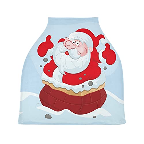 かわいいサンタクロースベビーカーシートカバーキャノピー伸縮性看護カバー幼児用母乳の男の子の女の子のための通気性防風冬のスカーフ