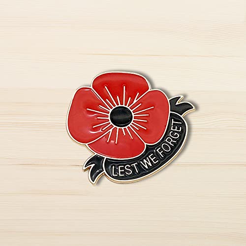 Image of Red Poppy Brooches for Women Lest We Forget Poppy Flowers Brooches Pins Memorial Remember Poppy Lapel Pin Remembrance Day Badge Pins Memorial Day Gifts Veteran's Day Remembrance Day Jewellery