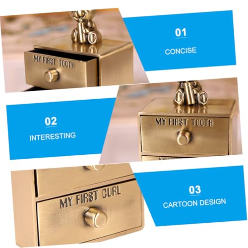 Boîte à dents de lait compacte et portable en métal rétro - 7