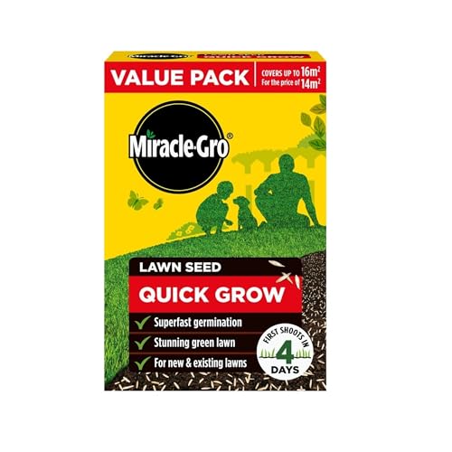 Miracle-Gro Quick Grow Lawn Seed 16m2 ryegrass fescues Fast Grass Seed...