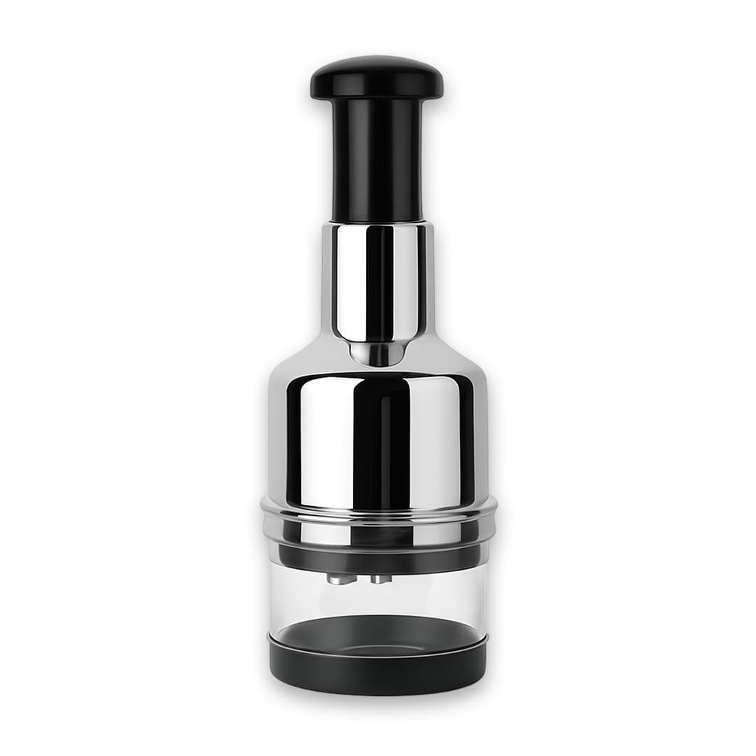 Onion Garlic Hand Press Chopper | Manual Push Vegetable Chopper for Onion, Garlic, Ginger & Nuts | Stainless Steel Blade | Easy Clean | Pack of 1 | RIYANSHI ENTERPRISE-image-17