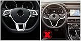 vw tiguan r-line lenkrad Lieferumfang:1 Stück. Interieur Lenkrad Dekor ABS Kunststoff Matt für Polo VI 6 Transporter T6 Passat B8 T-Roc Tiguan II 2 Golf 7 Mk7 T-Cross (Nicht für R-Line)