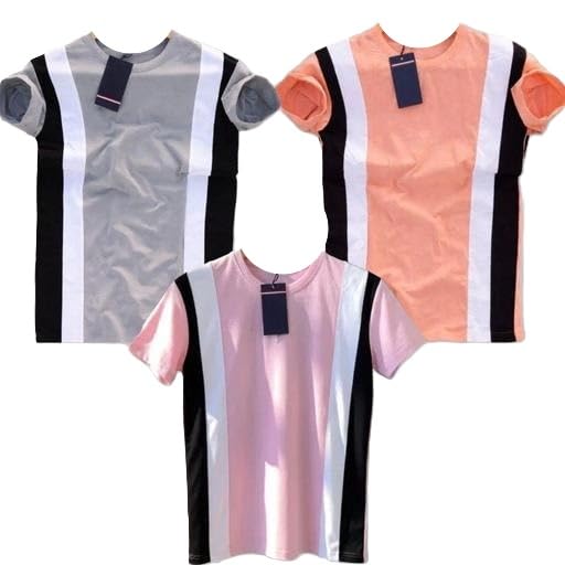 Pack of 3 Piece Combo Half Sleeve Round Neck Nylon Fabric Breathable T-Shirt Men-picture-27