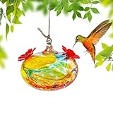 exquisite hand blown glass hummingbird feeders with 2 feeding ports for outdoor leak proof design small glass hummingbird feeders for window displays garden beautification and patio decor