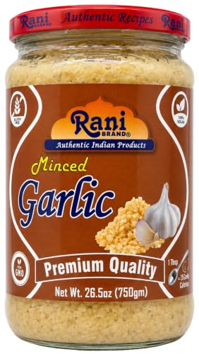 Rani Minced Garlic Cooking Paste 26.5oz (750g) Glass Jar ~ Vegan | Gluten Free | NON-GMO | Kosher | No Colors | Indian Origin