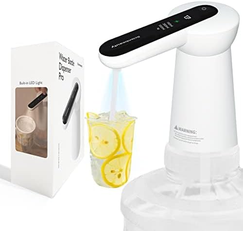 Scienbeauty Pompka Do Butelek Pasujące światła LED, USBC Akumulator Automatyczna Pompa Wody Pitnej Przenośny Elektryczny Dystrybutor Wody Nadaje Się Do Galonowego Dystrybutora Wody Biały