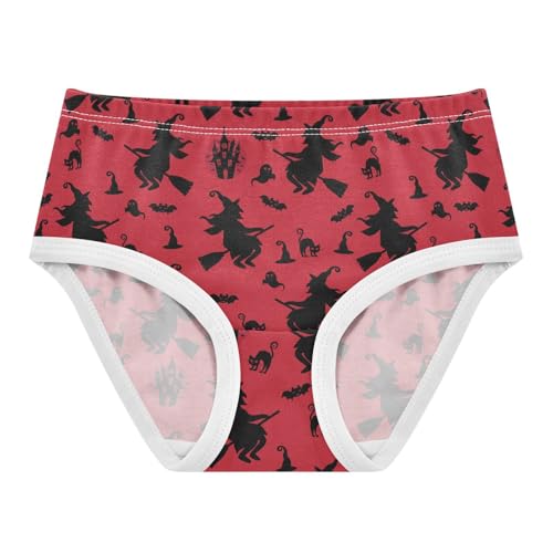 Little Girl Underwear Toddler Panties Kids Undies Halloween Cat Witch Soft Cotton Briefs 2T-8Y