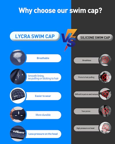 Firesara Fishtail Fabric Swimming Cap Women Men - Image 2