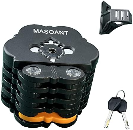 MASOANT Compact Folding Bike Lock Lightweight High Security Bicycle Lock,Heavy Duty Anti Theft Bike Chain Lock with 3 Keys,Mounting Bracket 79cm,30inch
