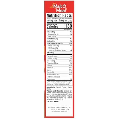 Malt-O-Meal Hot Wheat Cereal, Original Flavor, Quick Cooking Breakfast, 36 oz Box