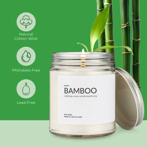 1Oak Soy Wax Scented Candles (Bamboo) - Soy Candles For Home Scented - Long Burning Candles Premium - Hand-Poured (9Oz.) #TOP4