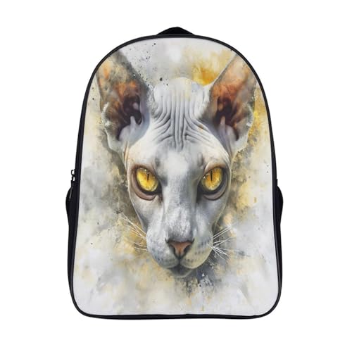 Mochila escolar diseño 3D de gato con gran relieve y tirantes acolchados