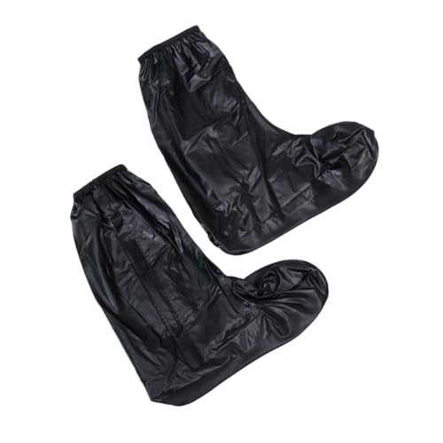 Cubrezapatos impermeables de PVC para hombre, alta protección, cierre con cremallera, antideslizantes, talla XXL, color negro miniatura 1