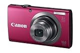 Canon PowerShot A2300 16.0 MP Digital Camera with 5x Digital Image Stabilized Zoom 28mm Wide-Angle Lens with 720p HD Video Recording (Red)