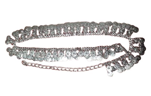 Kaku Fancy Dresses Silver Dance Belt/Ethnic Coin Jewellery/Belly Belt/Kamarband Jewellery/Silver Kamarpati Jewellery -Silver, Free Size, For Girls (Silver Belt For Girls) (B0CVF3SVGV) Amazon Price History, Amazon Price Tracker