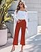 luvamia Wide Leg Jeans for Women Trendy High Waisted Flare Jeans Cropped Denim Pants Stretchy Baggy with Patch Pockets Orange Rust Size X-Large Fits Size 16-18