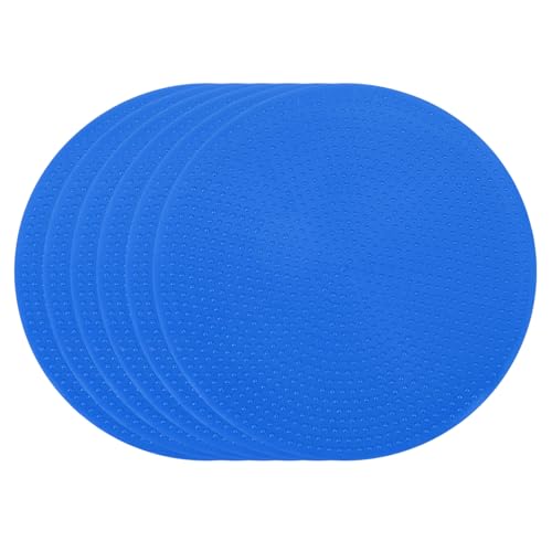PATIKIL Spot Markers 4 Inch, 6 Pcs Non-Slip Floor Dots Agility Markers Flat Field Cones Poly Dots for Gym PE Speed Training Dance Soccer Basketball Sports, Blue
