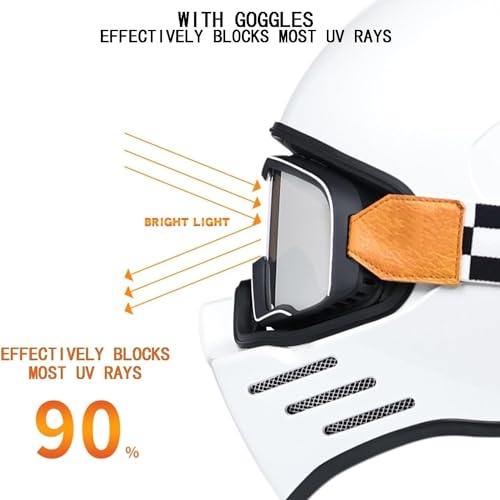 Casques de moto rétro avec visière transparente antibuée M