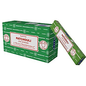 3 paquetes de varillas de incienso de pachulí Satya Nag Champa de 15 g con insignia de recuerdo de Sterling Effectz