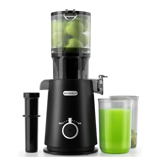 Juicer Machines, ECOSELF Cold Press Juicer with 4.35" Large Feed Chute Fit Whole Fruits & Vegetables, Juicer Machine Self Feeding Effortless for Batch Juicing, High Juice Yield, Easy to Clean