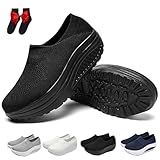 Zapatos ortopédicos para mujer de ajuste ancho, zapatos con parte inferior basculante, suela suave antideslizante, zapatillas deportivas de plataforma de ajuste ancho, zapatillas deportivas casuales