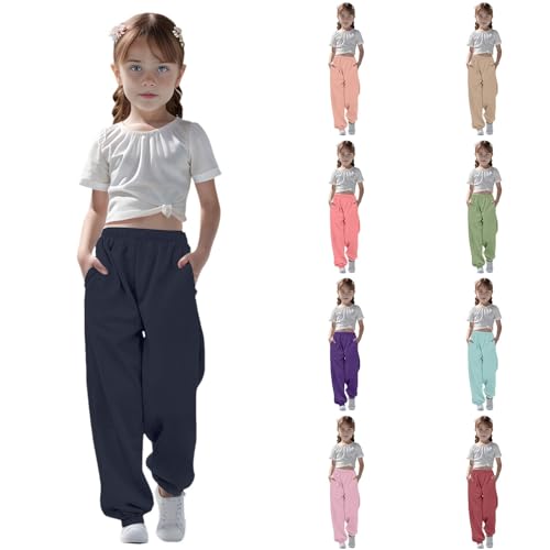 Baggy Sweatpants for Teen Girls Casual Sweat Pants High Waist Workout Joggers Lounge Trousers with Pockets Fall Clothes