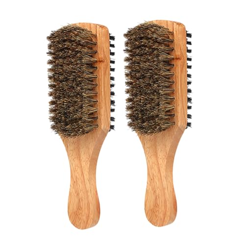 BESTYASH Men's Dual Sided Beard Brush Hair Straightener Brush Beard Styling Tool Gentle Bristles Travel-size