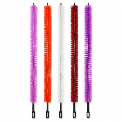 Image of plastific 1 x Radiator Brush Cleaning Bristle Brush Long Handle Easy Reach Radiator Dust Duster Cleaner Radiator Brush With Bristles Better Cleaning Long Radiator Duster (1 x Random Color)