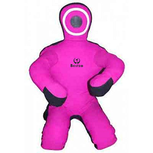 Bestzo MMA Jiu Jitsu Judo Punching Bag- Grappling Dummy Sitinging Position Pink Canvas-70 inches