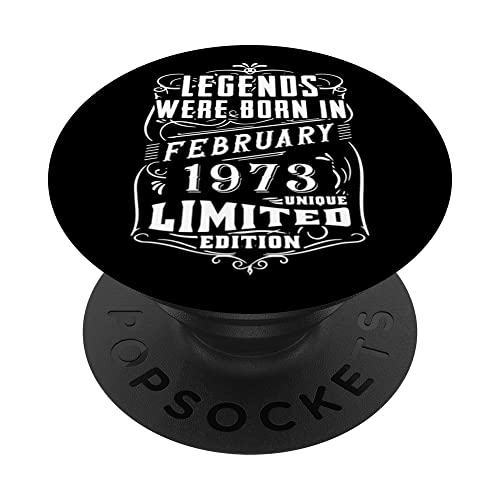 Cumpleaños Febrero 1973 Edición Limitada Regalo February PopSockets PopGrip Intercambiable