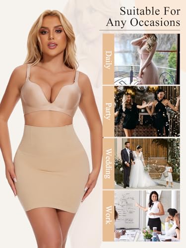 JOYSHAPER Shapewear Dress Slip for Under Dresses Half Slip Tummy Control High Waist Seamless Slip Skirt Body Shaper4