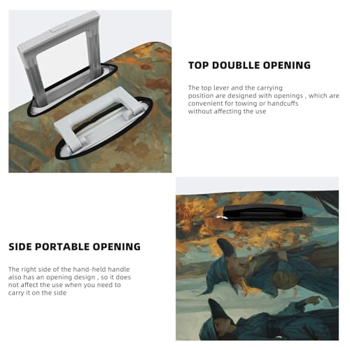 Three Witches In Autumn Forest Elastic Travel Luggage Covers Dustproof Scratch-Resistant Suitcase Protector Fit 22-24 Inch3